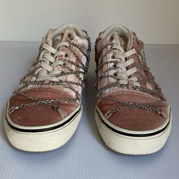 Vans x Sandy Liang Pink Velvet Chain Sneakers • Women’s US 6 • Limited Edition - Picture 4 of 10